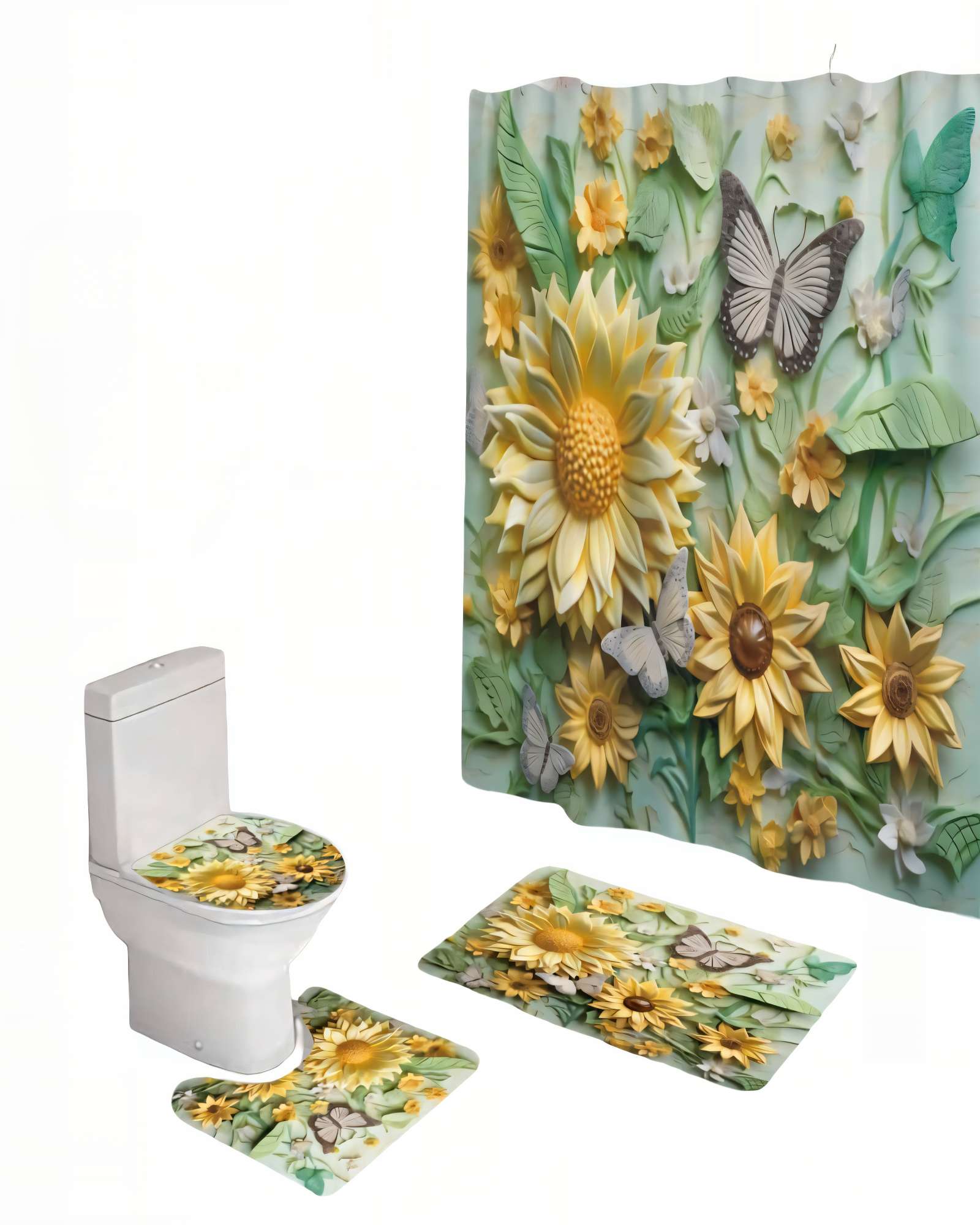 SET DE 4 PIEZAS PARA BAÑO CON ESTAMPADO 7 - 1