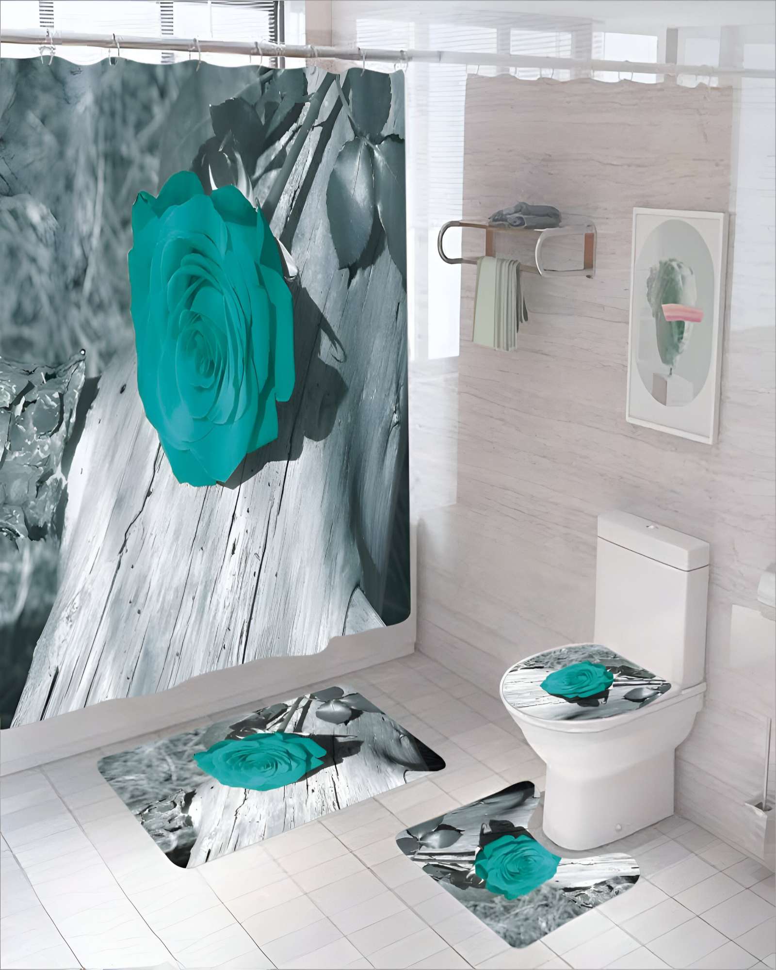 SET DE 4 PIEZAS PARA BAÑO CON ESTAMPADO 15 - 3
