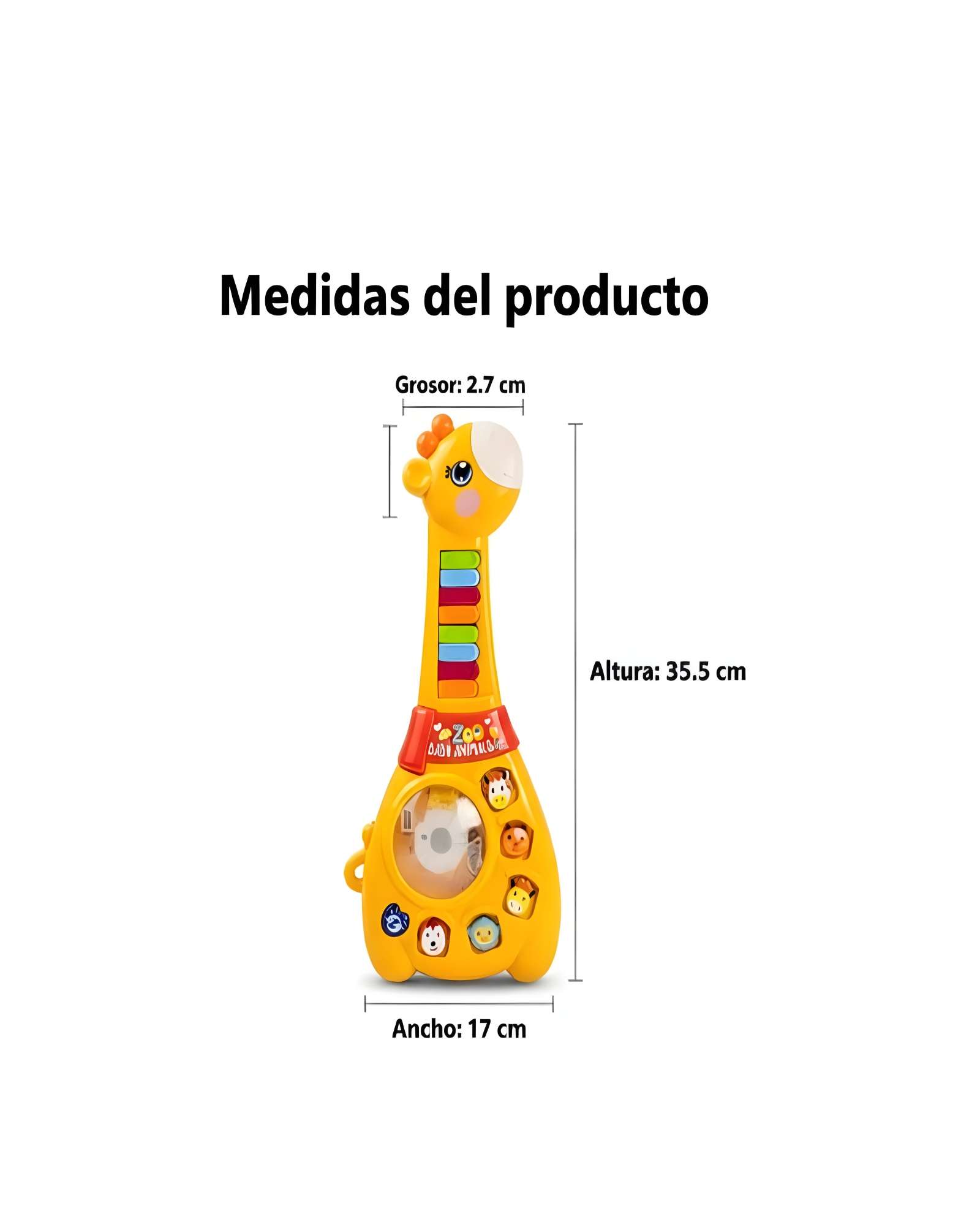 GUITARRA INFANTIL SONIDO DE LUCES DIDACTICO PIANO EDUCATIVO AMARILLO - 4