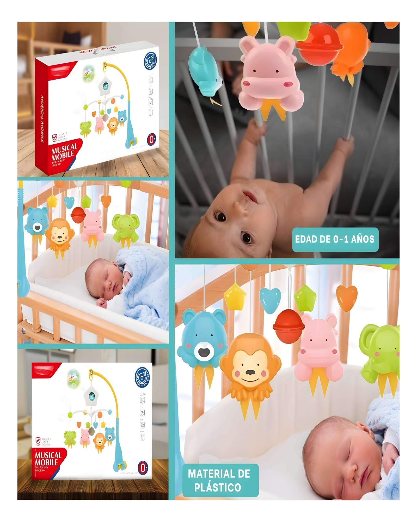MOVIL CON PROYECCION PARA BEBE AZUL - 5