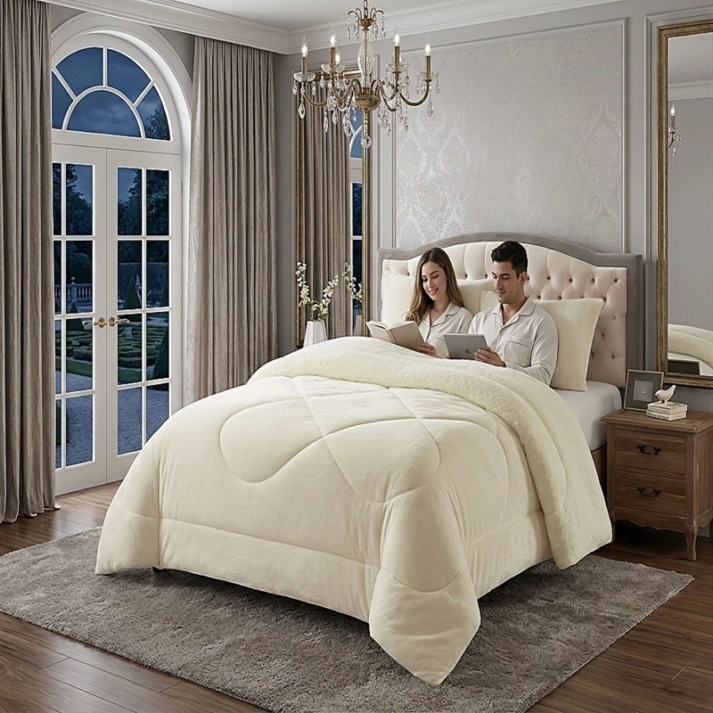 COBERTOR DE INVERNO PLUSH CON CHIPORRO CS 2 PLAZAS BLANCO INVIERNO - 3