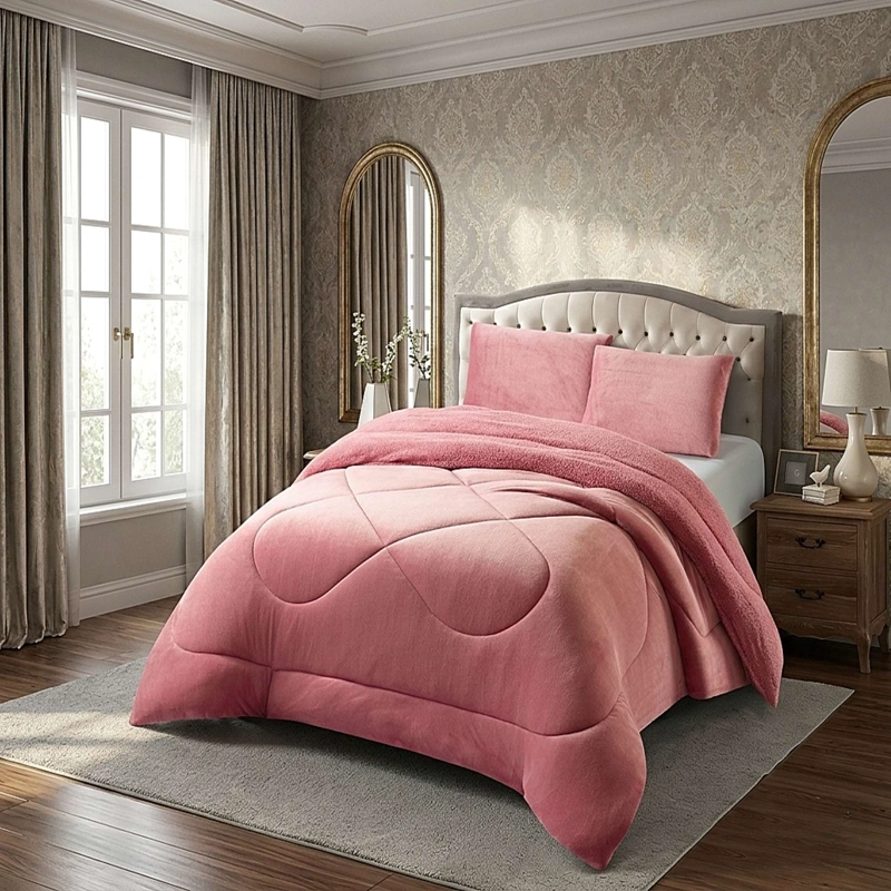 COBERTOR DE INVERNO PLUSH CON CHIPORRO CS 2 PLAZAS ROSADO - 1