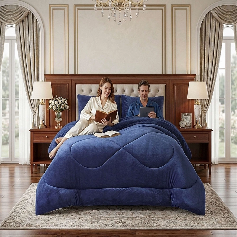 COBERTOR DE INVERNO PLUSH CON CHIPORRO CS PLAZA Y MEDIA AZUL O - 4