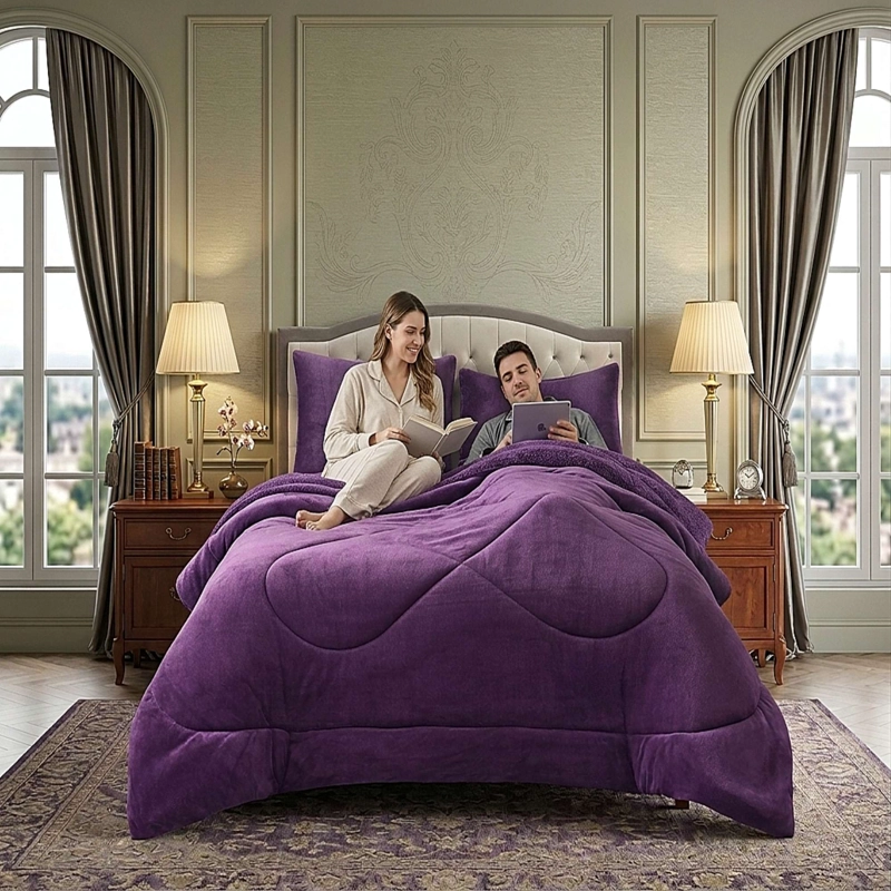 COBERTOR DE INVERNO PLUSH CON CHIPORRO CS KING MORADO - 3