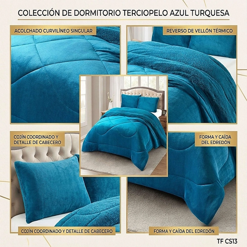 COBERTOR DE INVERNO PLUSH CON CHIPORRO CS 2 PLAZAS CELESTE - 2