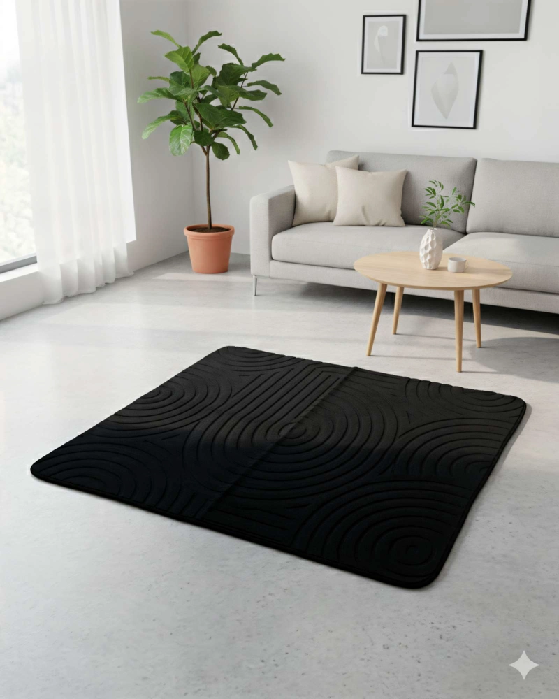 ALFOMBRA TEXTURIZADA 150X200CM COLOR NEGRO - 3
