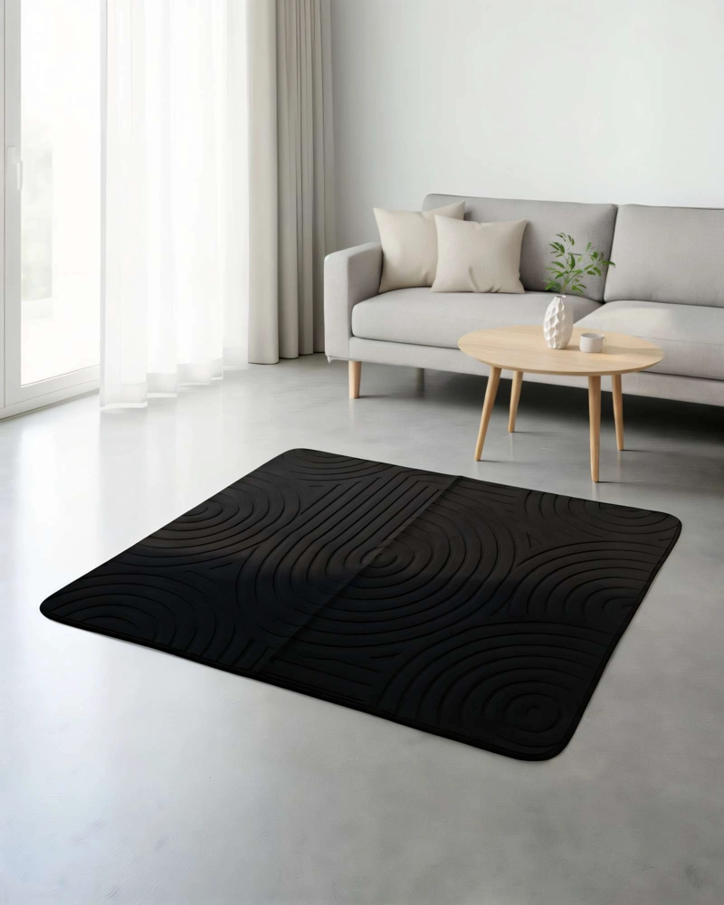 ALFOMBRA TEXTURIZADA 150X200CM COLOR NEGRO - 4