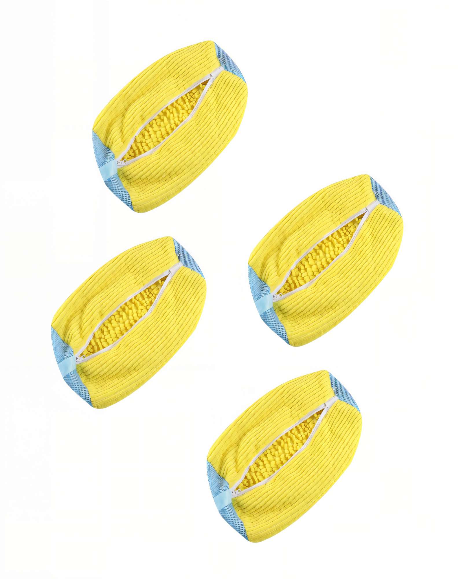 SET DE 4 BOLSAS PARA LAVAR ZAPATOS CON CREMALLERA YKK COLOR AMARILLO - 1