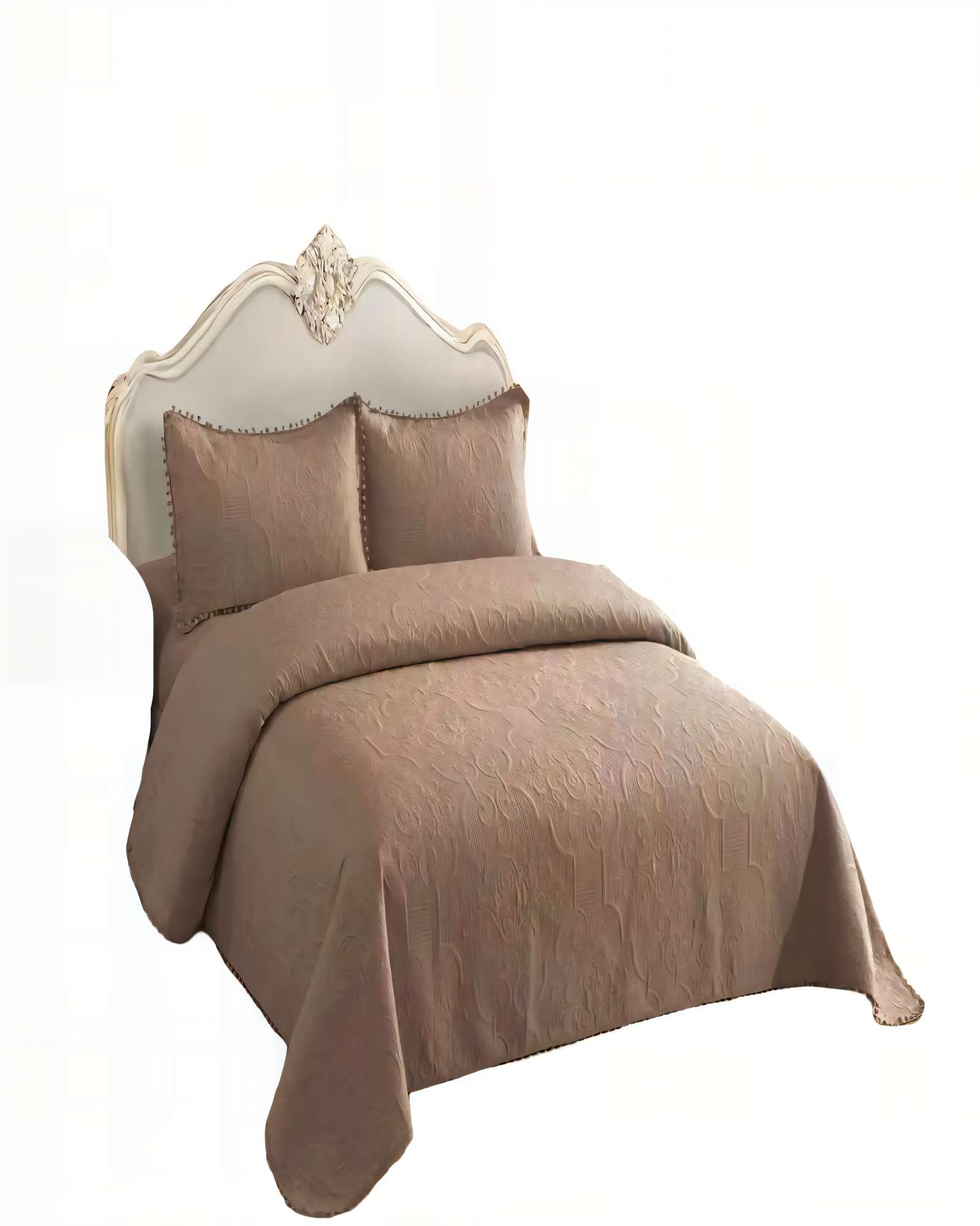 CUBRECAMA QUILT DE VERANO 1,5 PLAZAS CON POMPON COLOR MARRON - 2