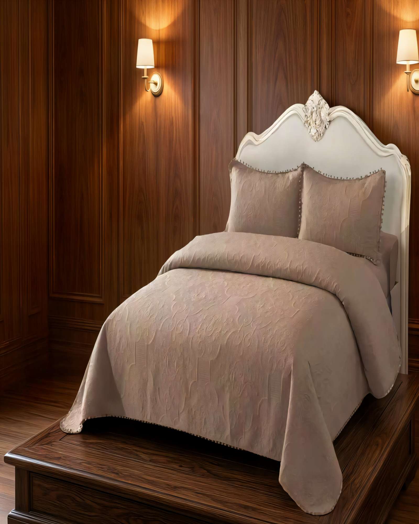 CUBRECAMA QUILT DE VERANO 1,5 PLAZAS CON POMPON COLOR MARRON - 4
