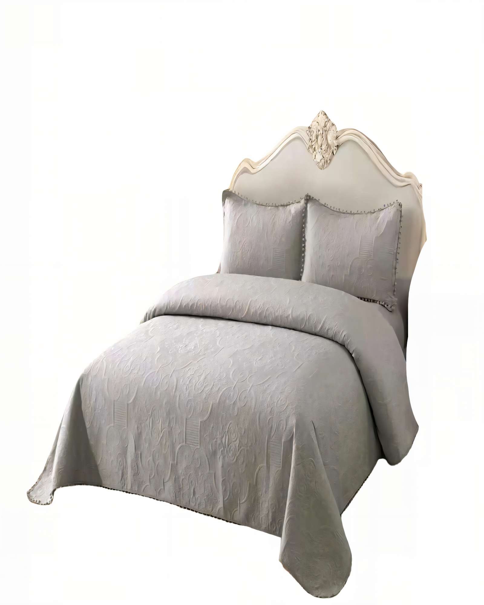 CUBRECAMA QUILT DE VERANO 2 PLAZAS CON POMPON COLOR GRIS - 1