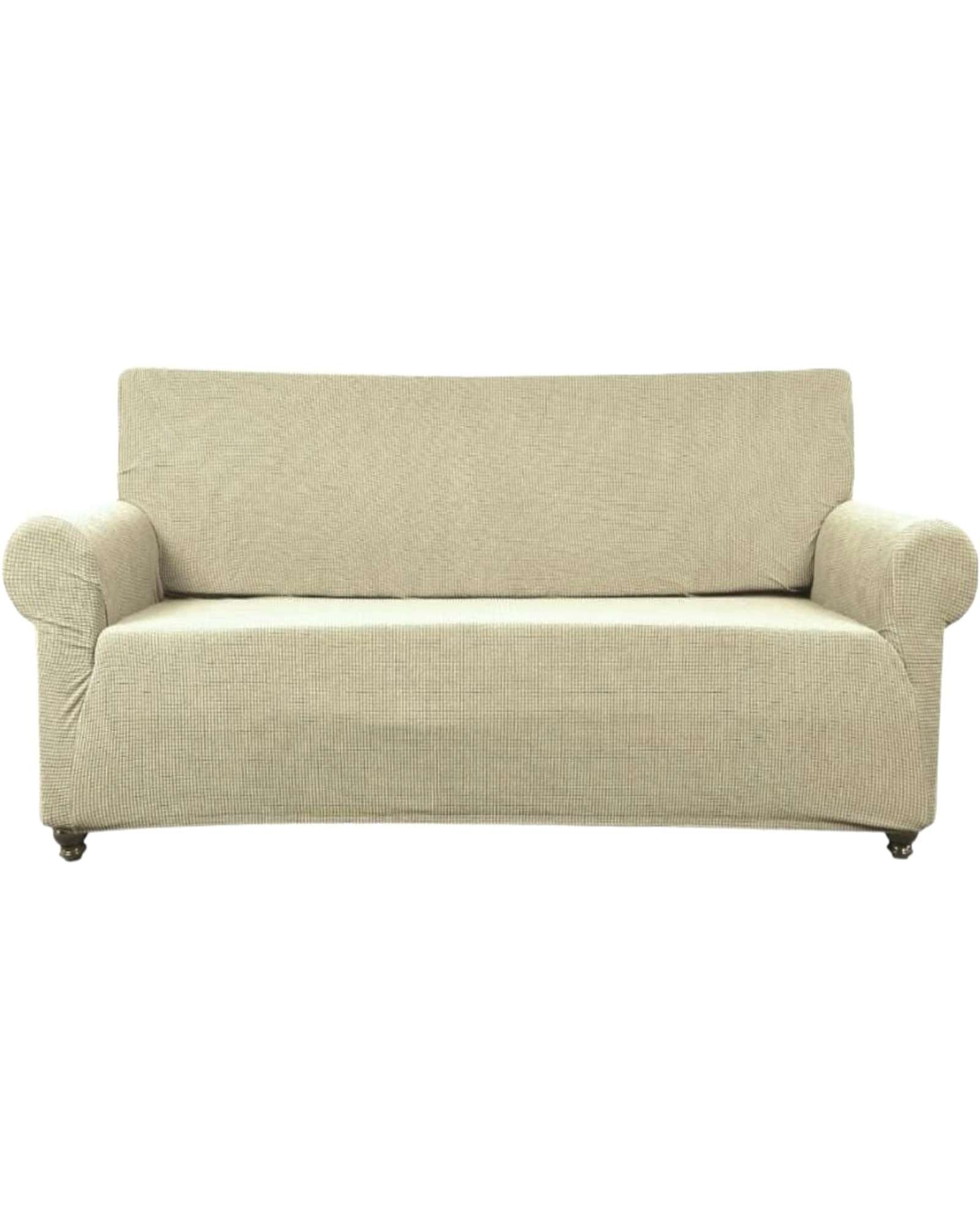 FUNDA DE SILLON 3 CUERPOS CUADRILLE BEIGE - 1