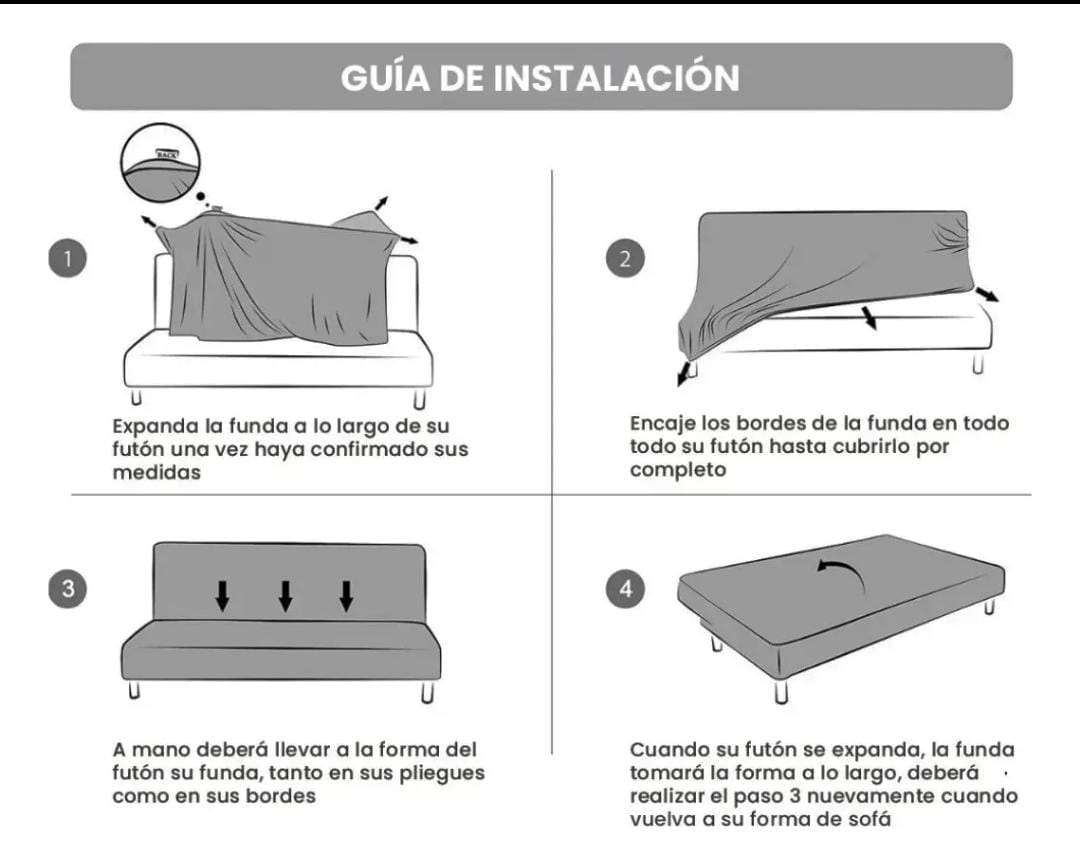 FUNDA DE FUTON CUADRILLE GRIS - 5