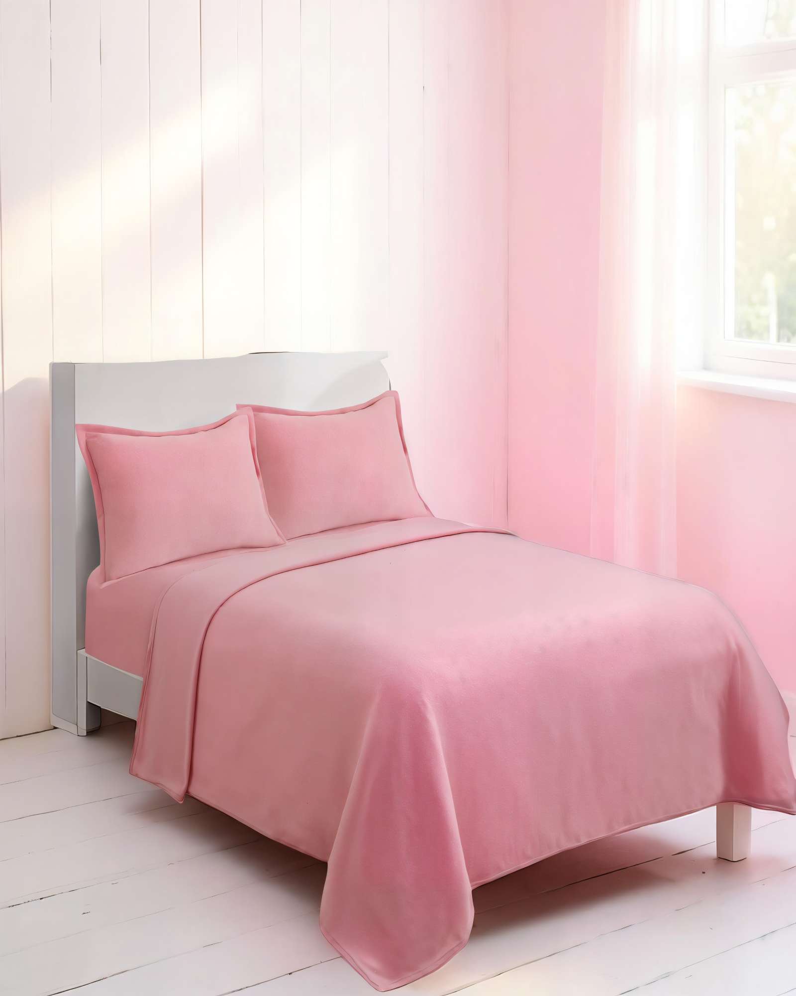 SABANA POLAR PREMIUM 2 PLAZAS  COLOR ROSADO - 3