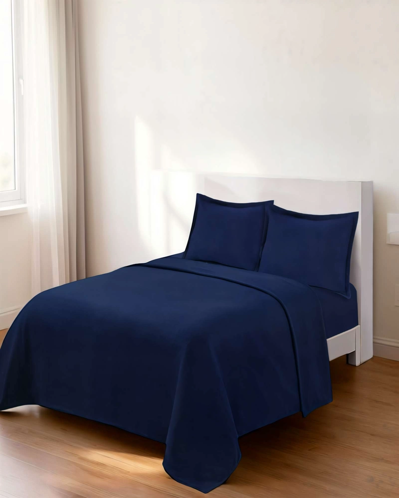 SABANA POLAR PREMIUM KING  COLOR AZUL OSCURO - 4