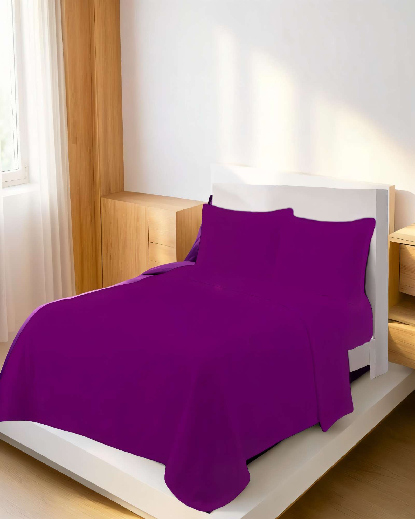 SABANA POLAR PREMIUM 2 PLAZAS  COLOR MORADO - 4