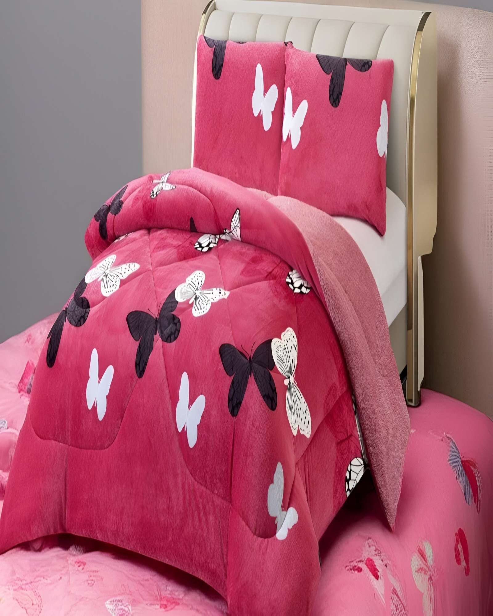 COBERTOR PLUSH CON CHIPORRO 2 PLAZAS 230X250CM ROSA C17 - 3
