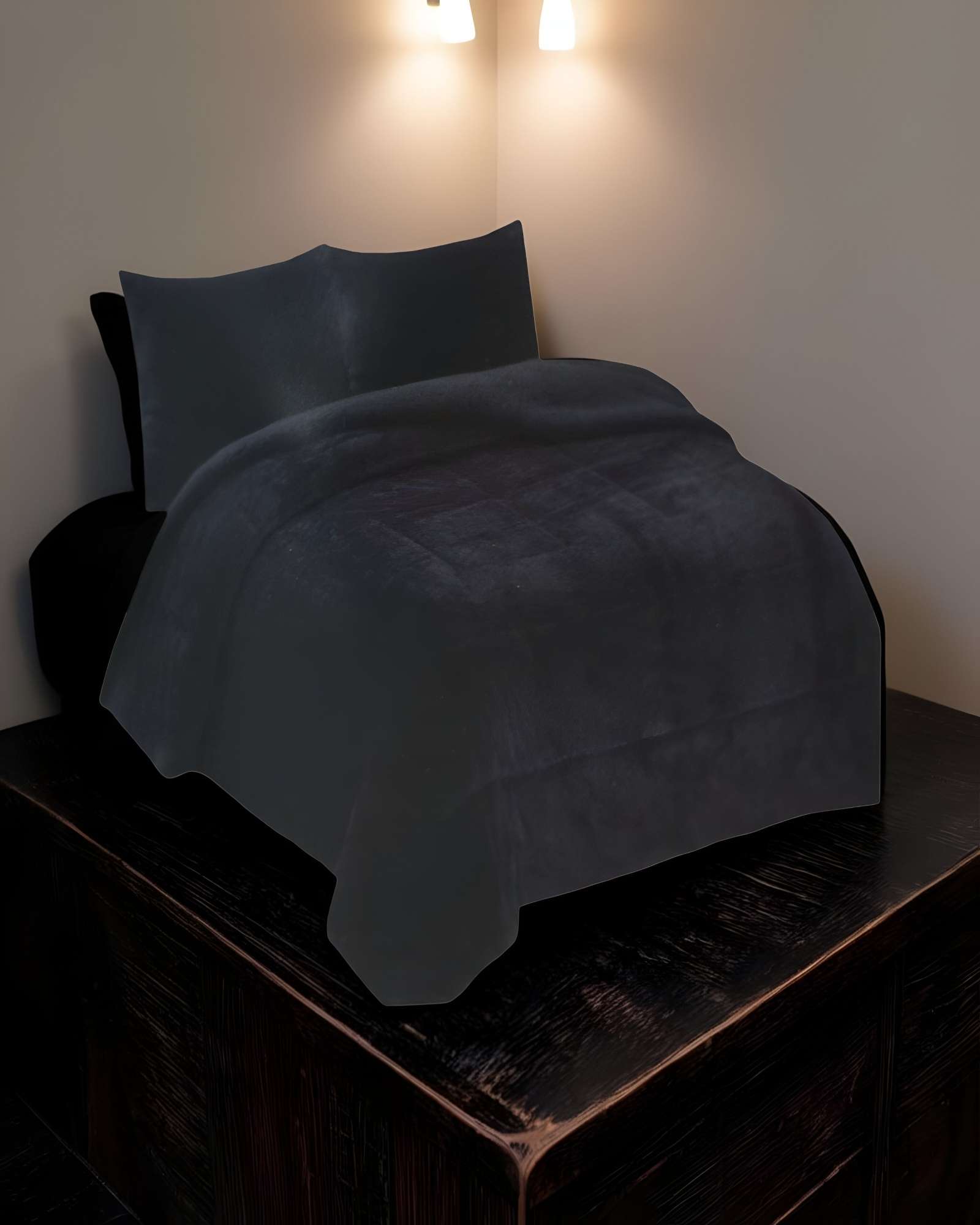 COBERTOR CON CHIPORRO 2 PLAZAS 230X250CM NEGRO B19 - 3