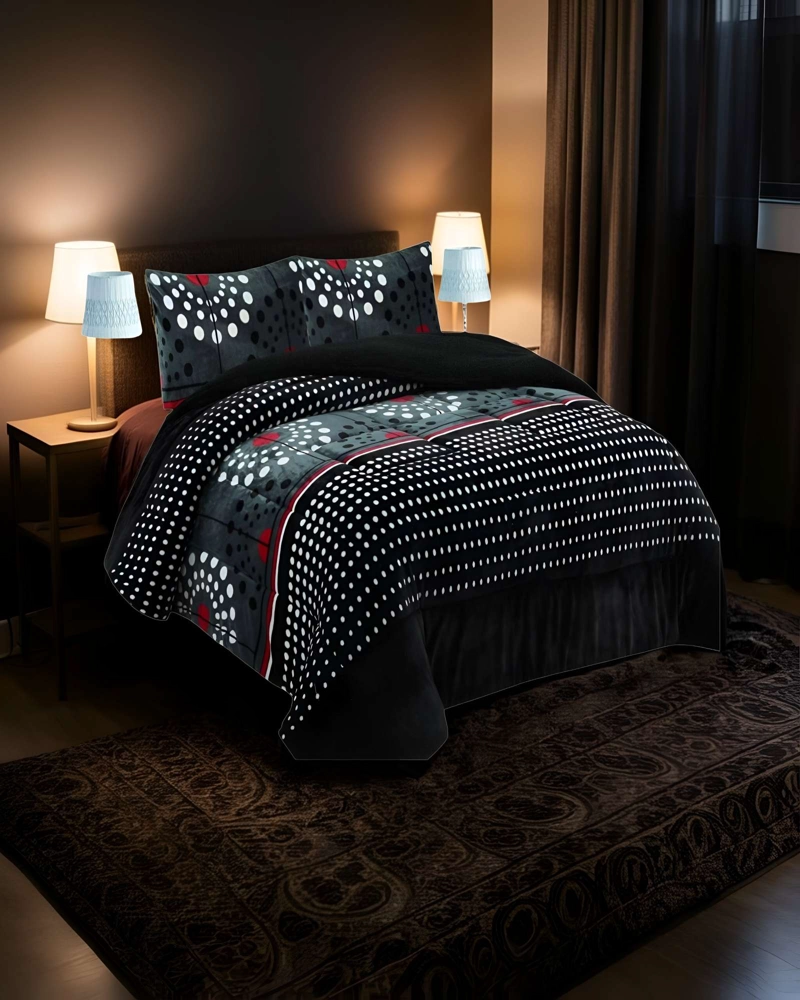 COBERTOR CON CHIPORRO 2 PLAZAS 230X250CM NEGRO B29 - 3