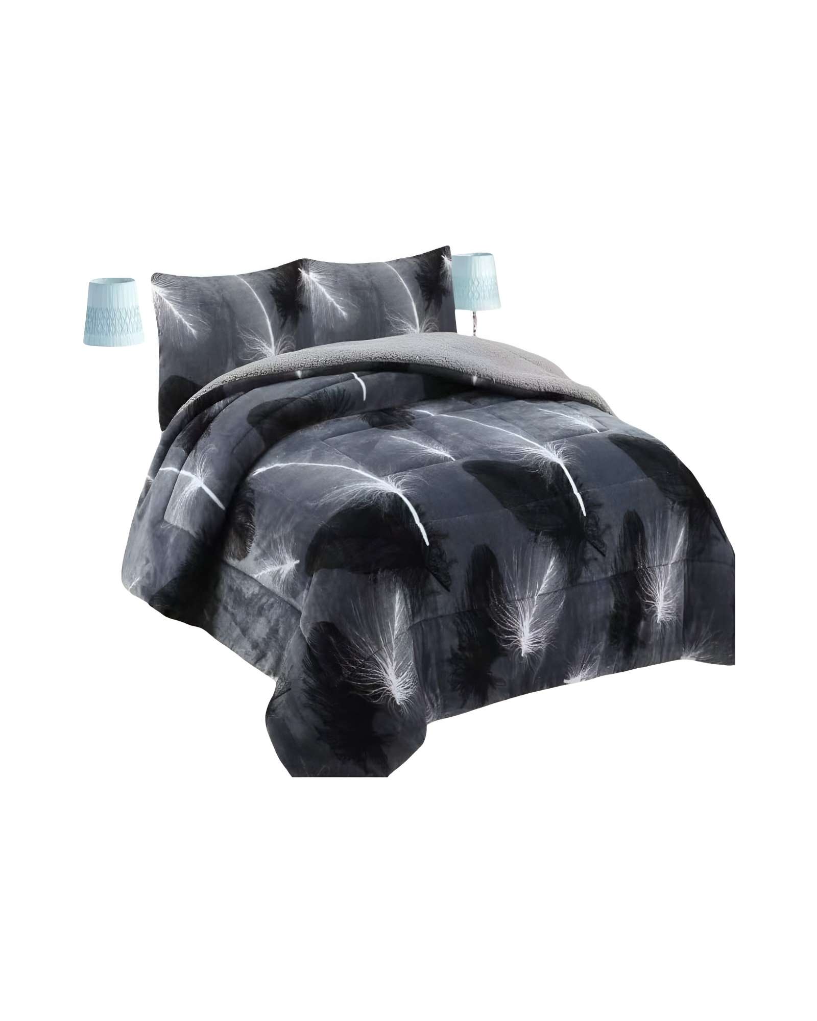 COBERTOR CON CHIPORRO 2 PLAZAS 230X250CM GRIS B3 - 1