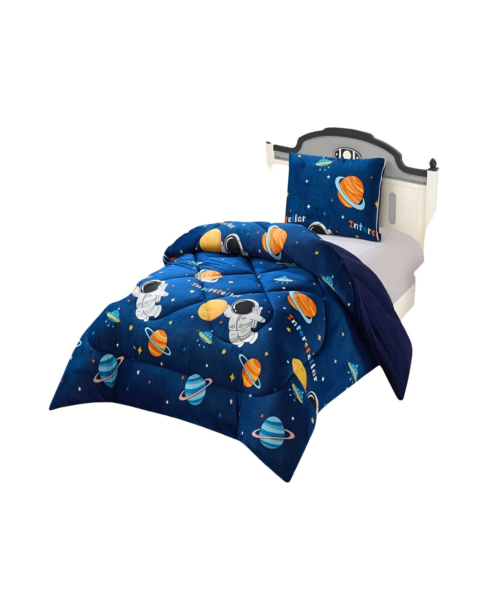 COBERTOR PLUSH CON CHIPORRO PLAZA Y MEDIA 180X200CM AZUL C1 - 1