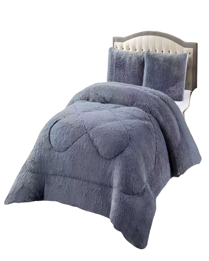 COBERTORES DE PELUDOS CON CHIPORRO KING 250X270CM GRIS O - 1