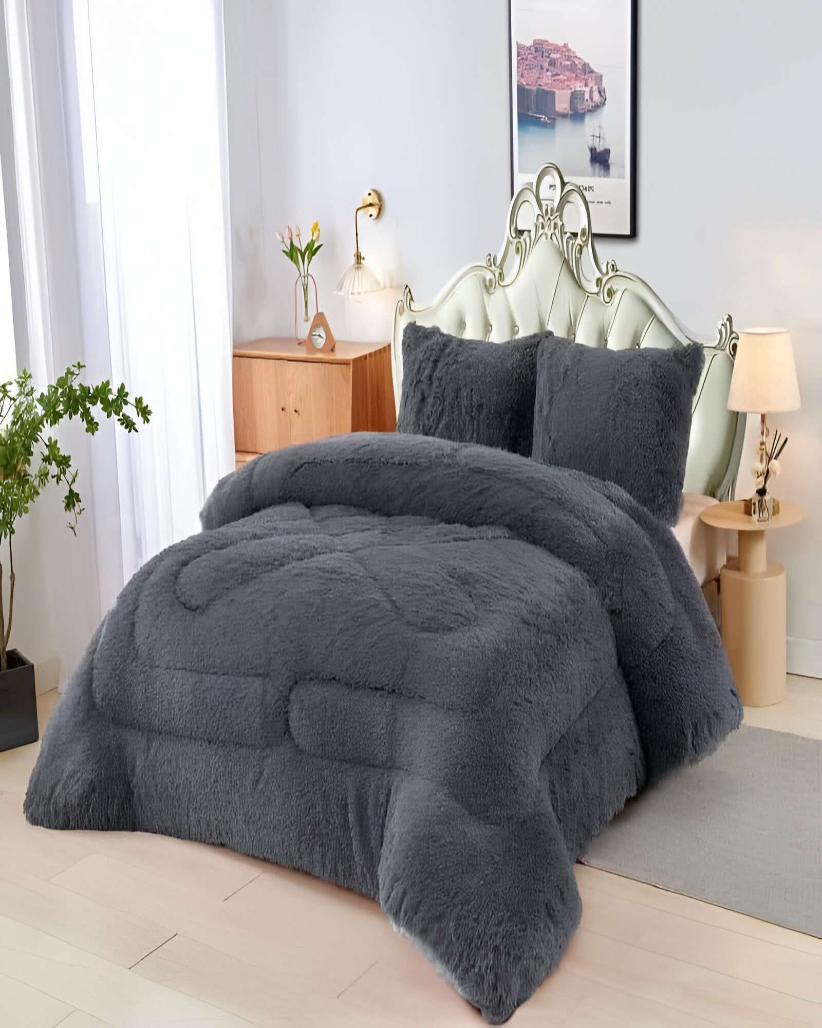 COBERTOR PELUDO CON CHIPORRO 2 PLAZAS 230X250CM GRIS O - 3