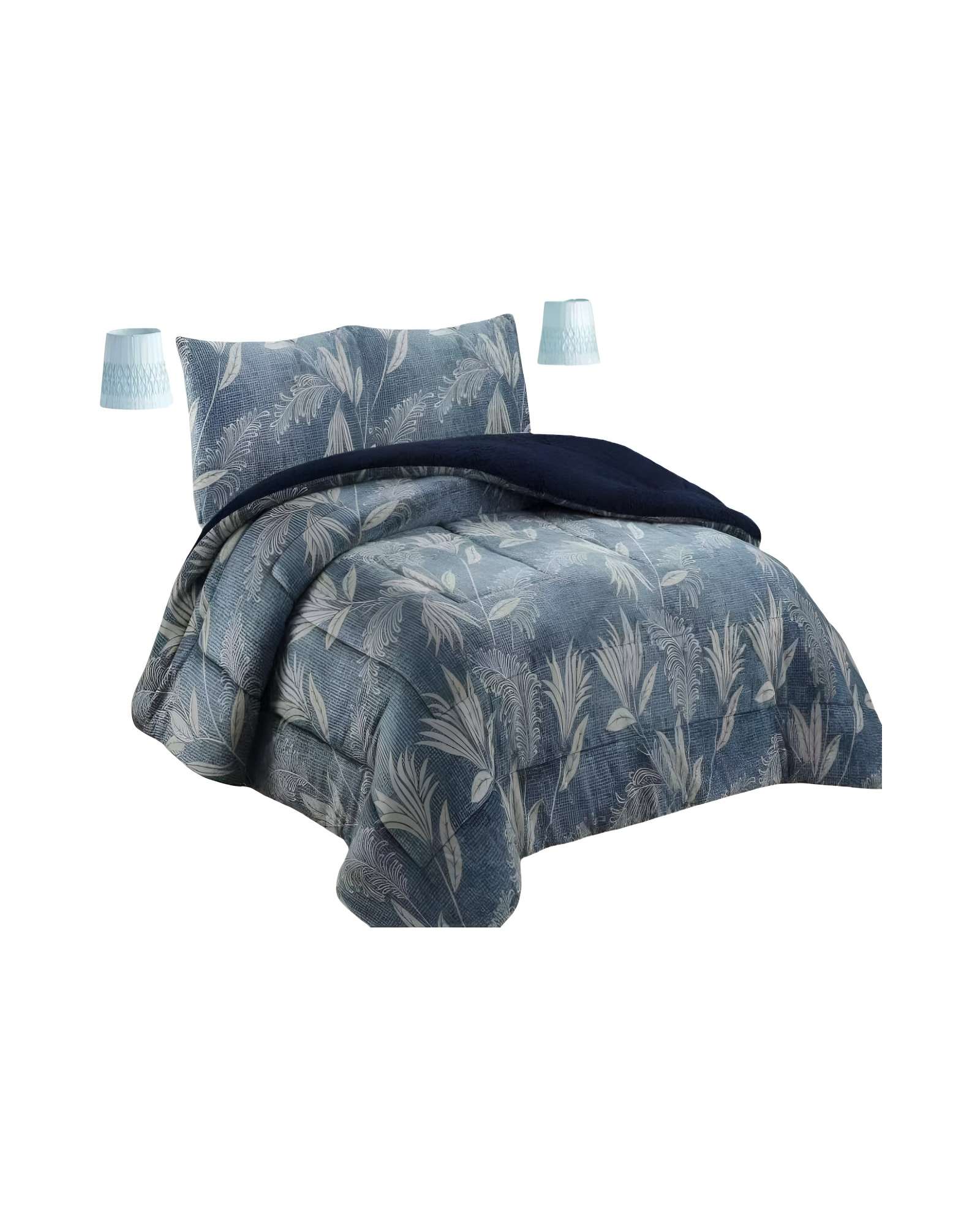 COBERTOR CON CHIPORRO 2 PLAZAS 230X250CM AZUL B6 - 1