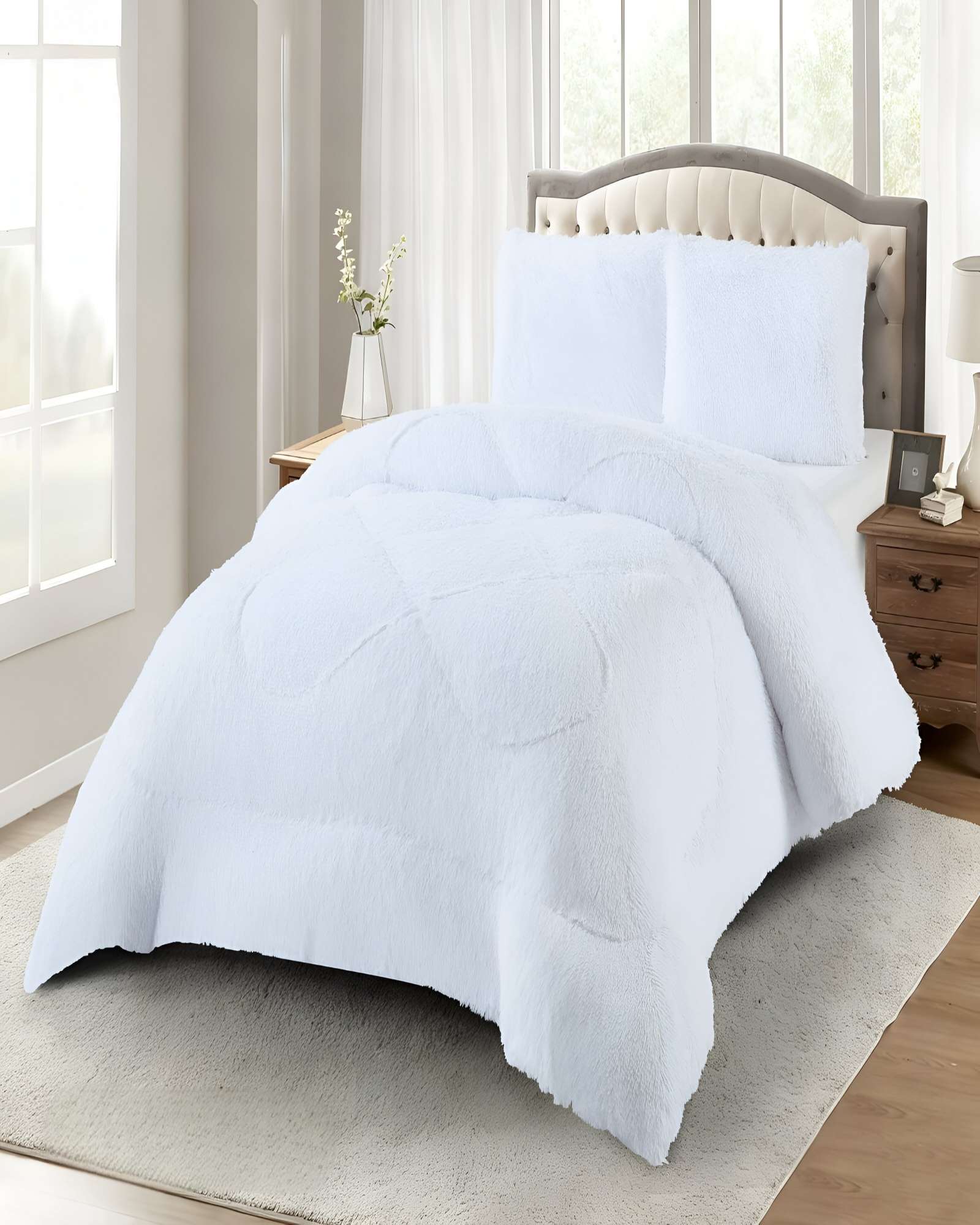 COBERTORES DE PELUDOS CON CHIPORRO 2 PLAZAS 230X250CM BLANCO - 3