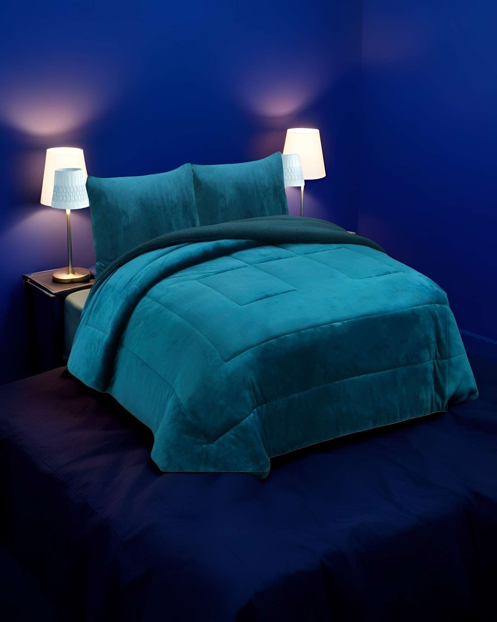 COBERTOR CON CHIPORRO KING 250X270CM TURQUESA B9 - 3