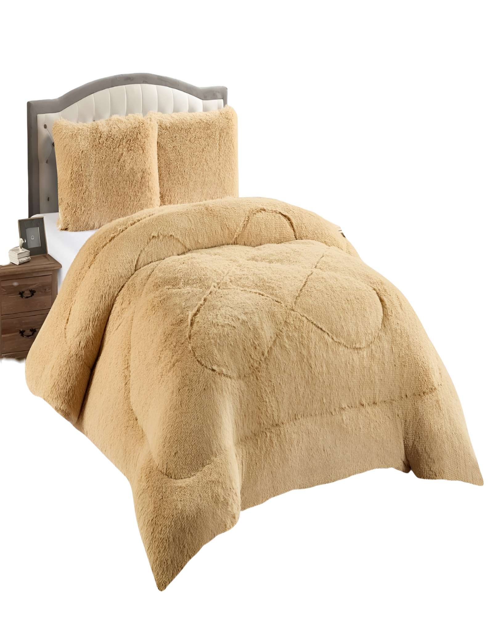 COBERTORES DE PELUDOS CON CHIPORRO KING 250X270CM BEIGE - 2