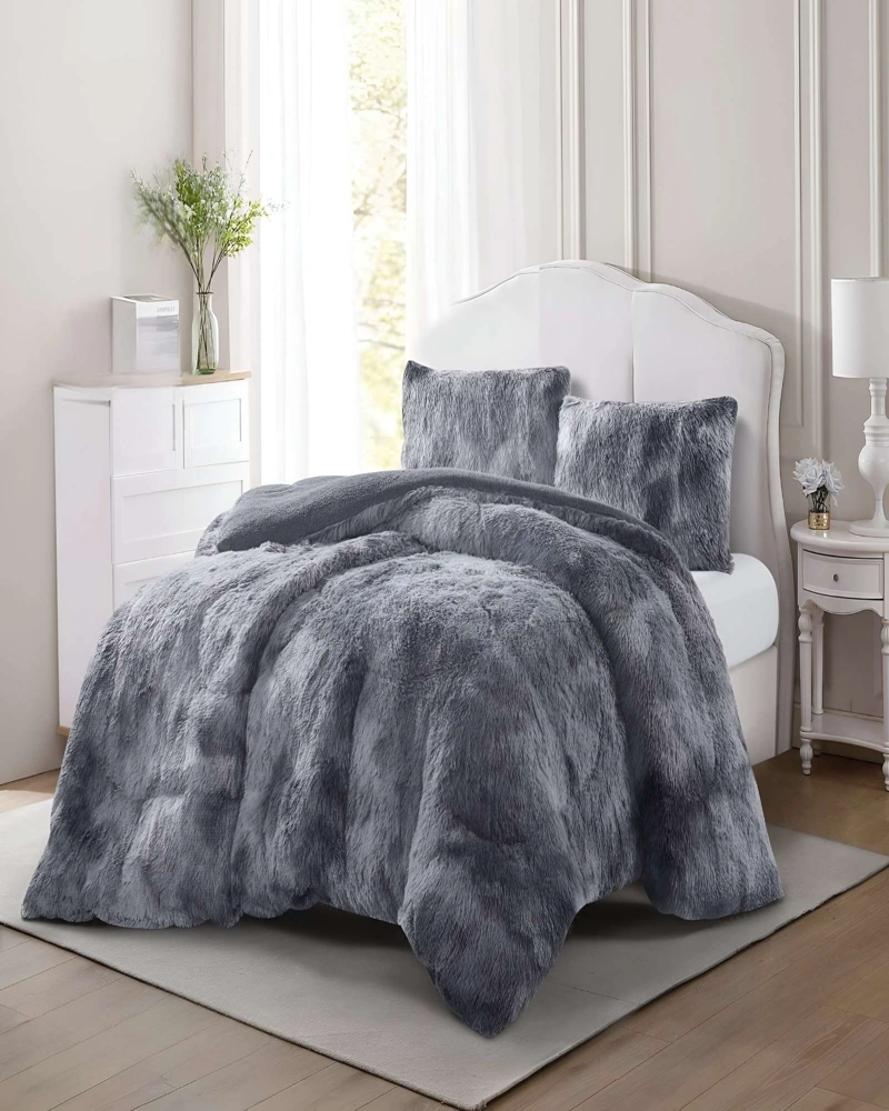 COBERTORES DE PELUDOS CON CHIPORRO KING 250X270CM GRIS C - 3
