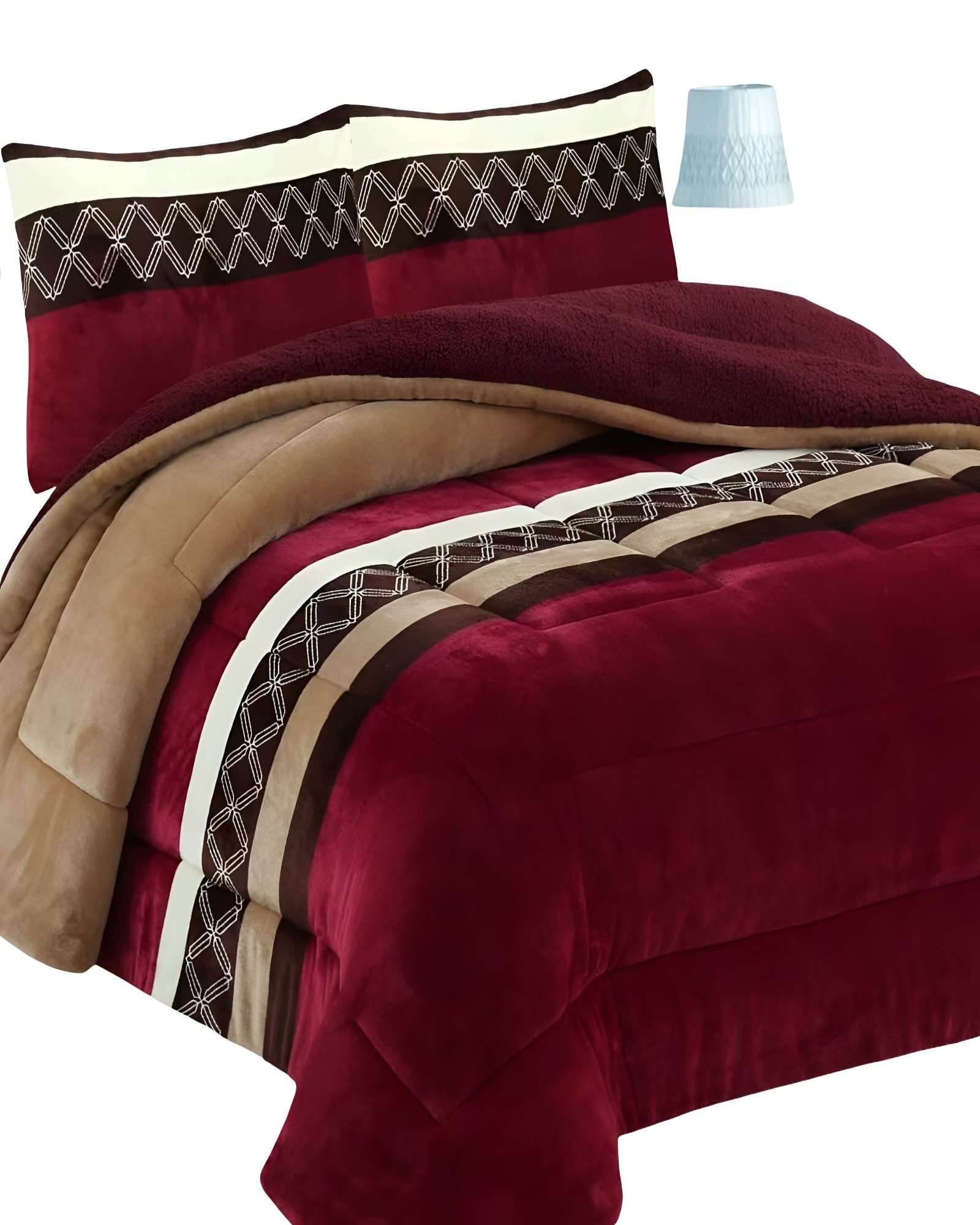 COBERTOR CON CHIPORRO 2 PLAZAS 230X250CM BURDEO B30 - 2