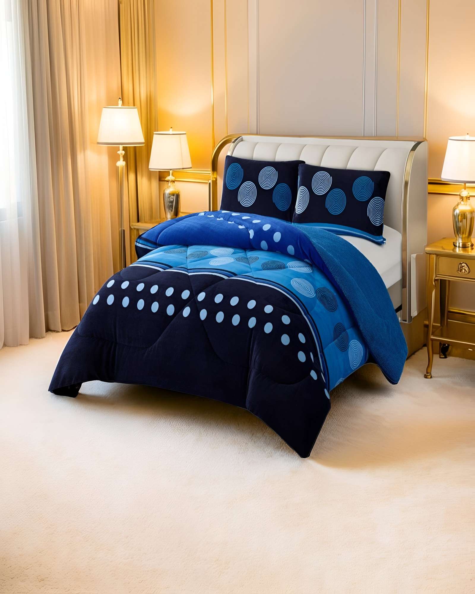 COBERTOR PLUSH CON CHIPORRO KING 250X270CM AZUL C8 - 3