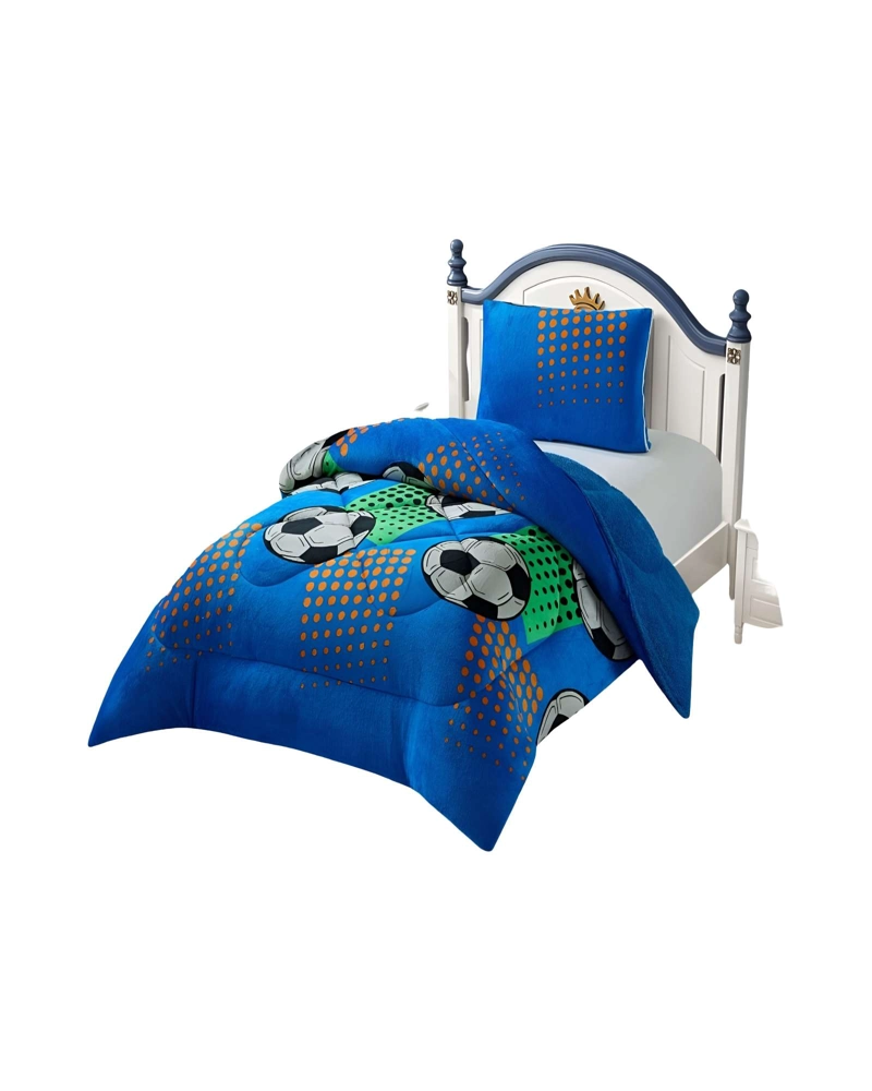 COBERTOR PLUSH CON CHIPORRO PLAZA Y MEDIA 180X200CM AZUL C10 - 1