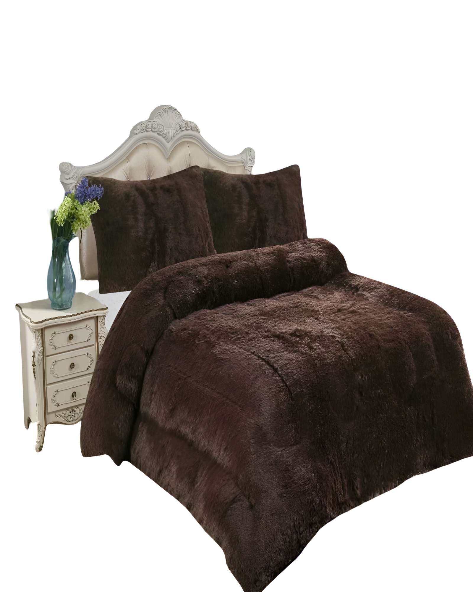 COBERTORES DE PELUDOS CON CHIPORRO 2 PLAZAS 230X250CM MARRON - 1