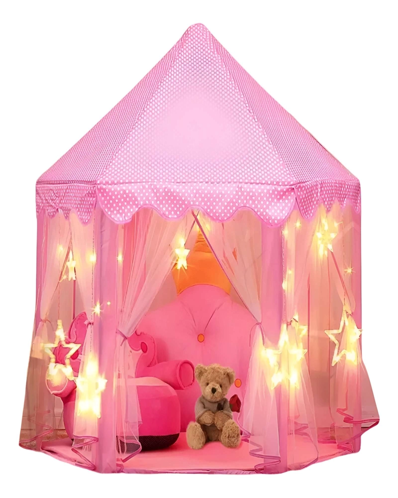 CARPA DE NIÑA CON FORMA DE CASTILLO ROSADA - 2