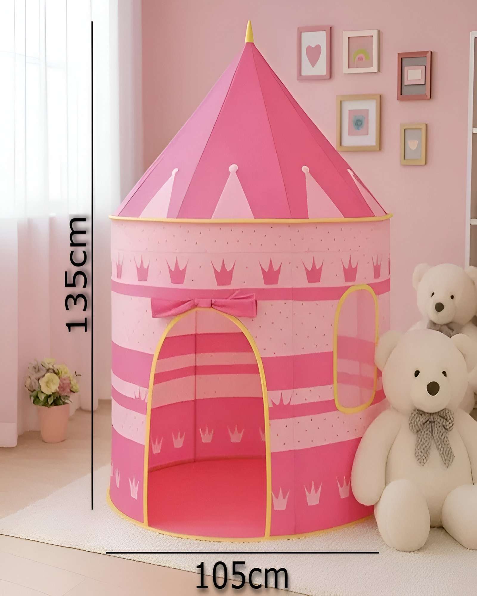 CARPA DE NIÑO CON FORMA DE TORRE ROSADA - 4
