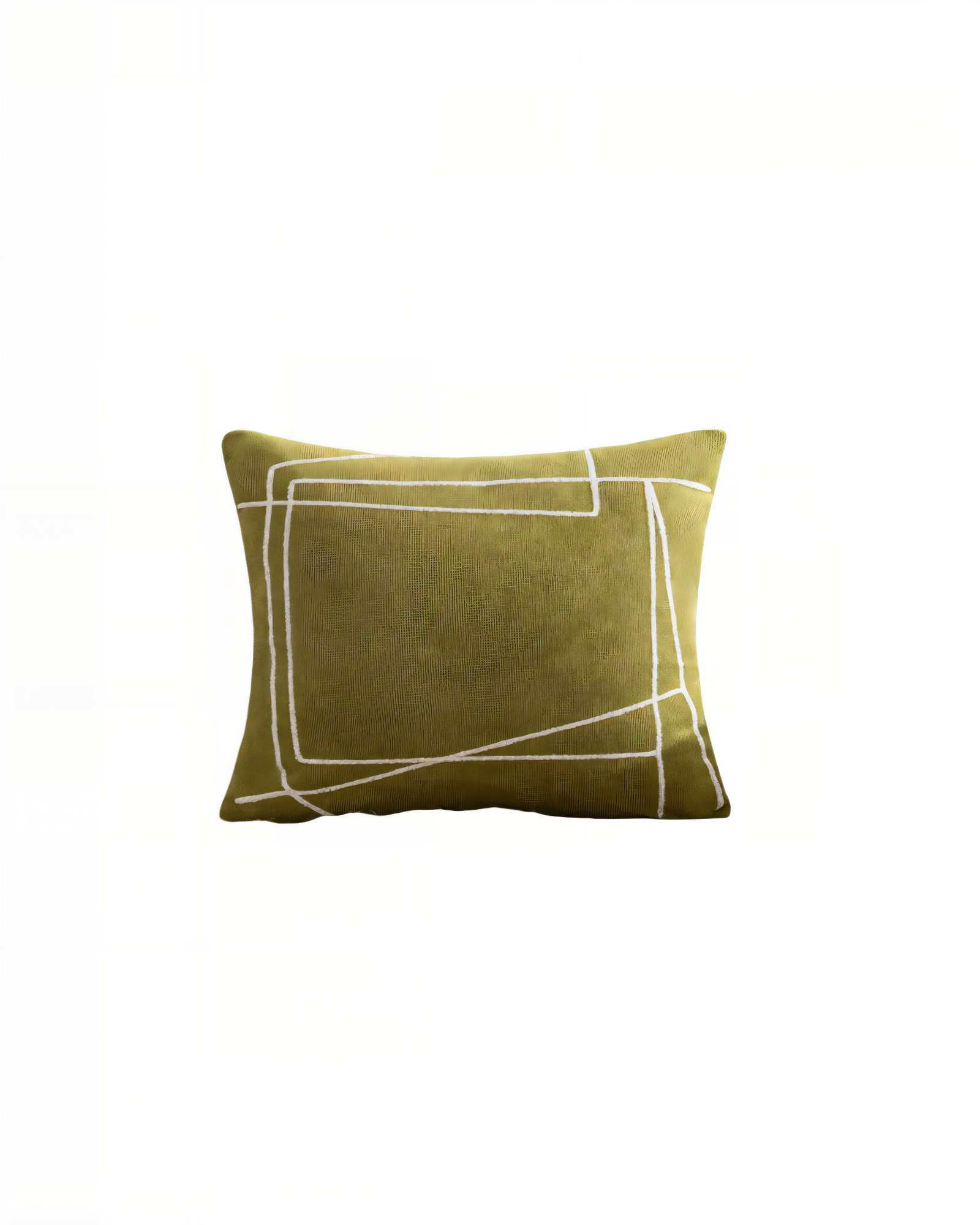 PACK DE 4 FUNDAS DE COJIN 45CMX45CM BORDADO DE LINEA COLOR VERDE - 2