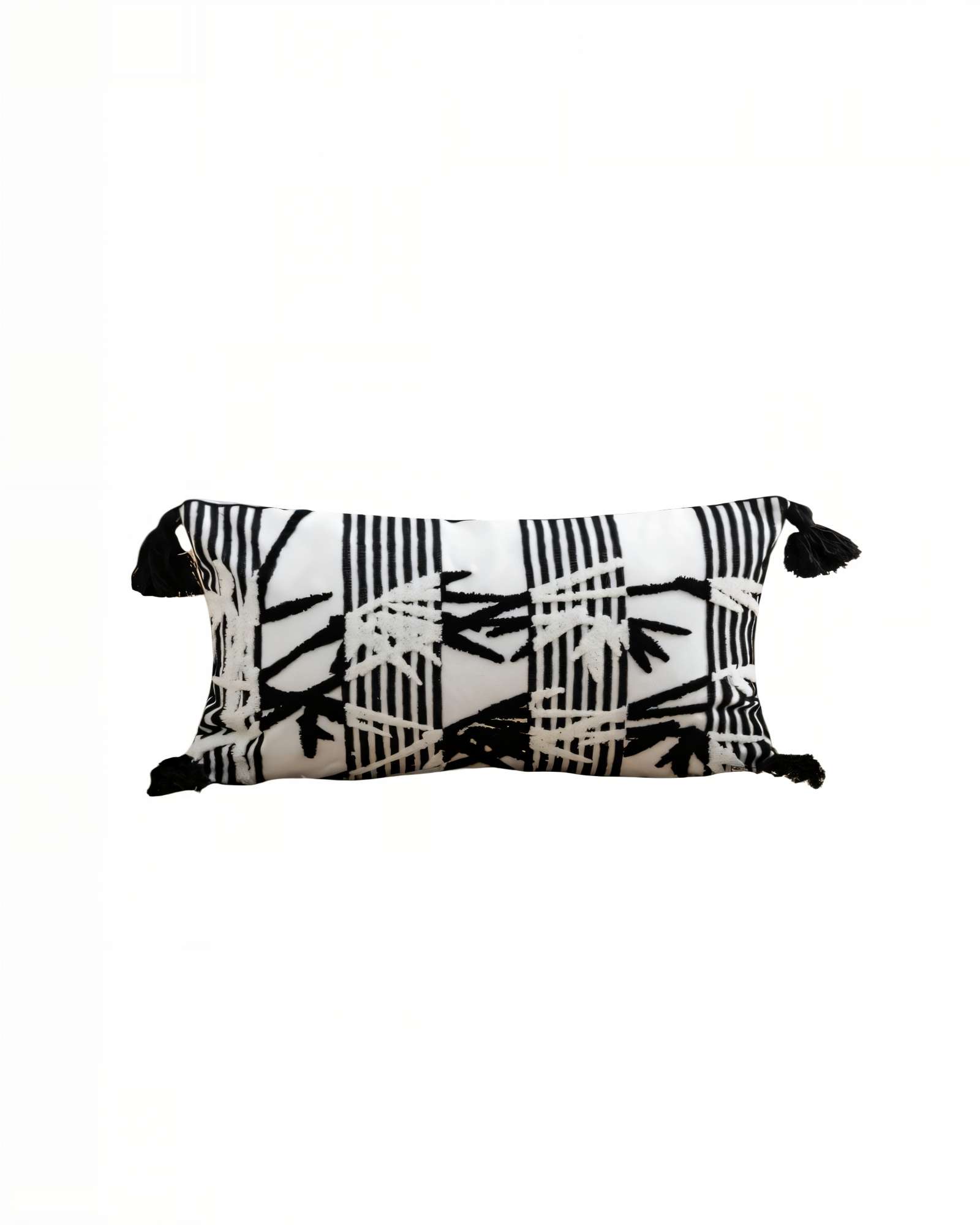 PACK DE 4 FUNDAS DE COJIN 30CMX50CM RECTANGULARES BLANCO CON NEGRO - 2