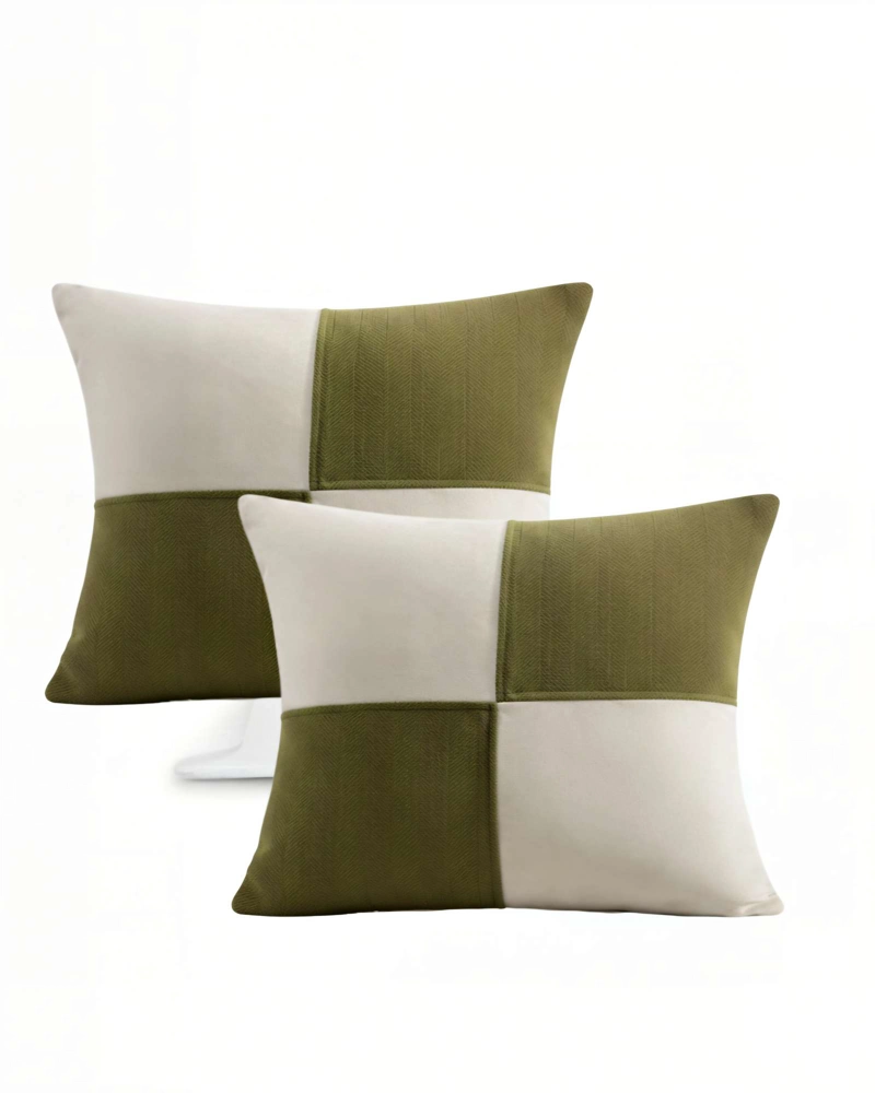 PACK DE 2 FUNDAS DE COJIN 45CMX45CM CHENILLE ROMBO COLOR VERDE - 1