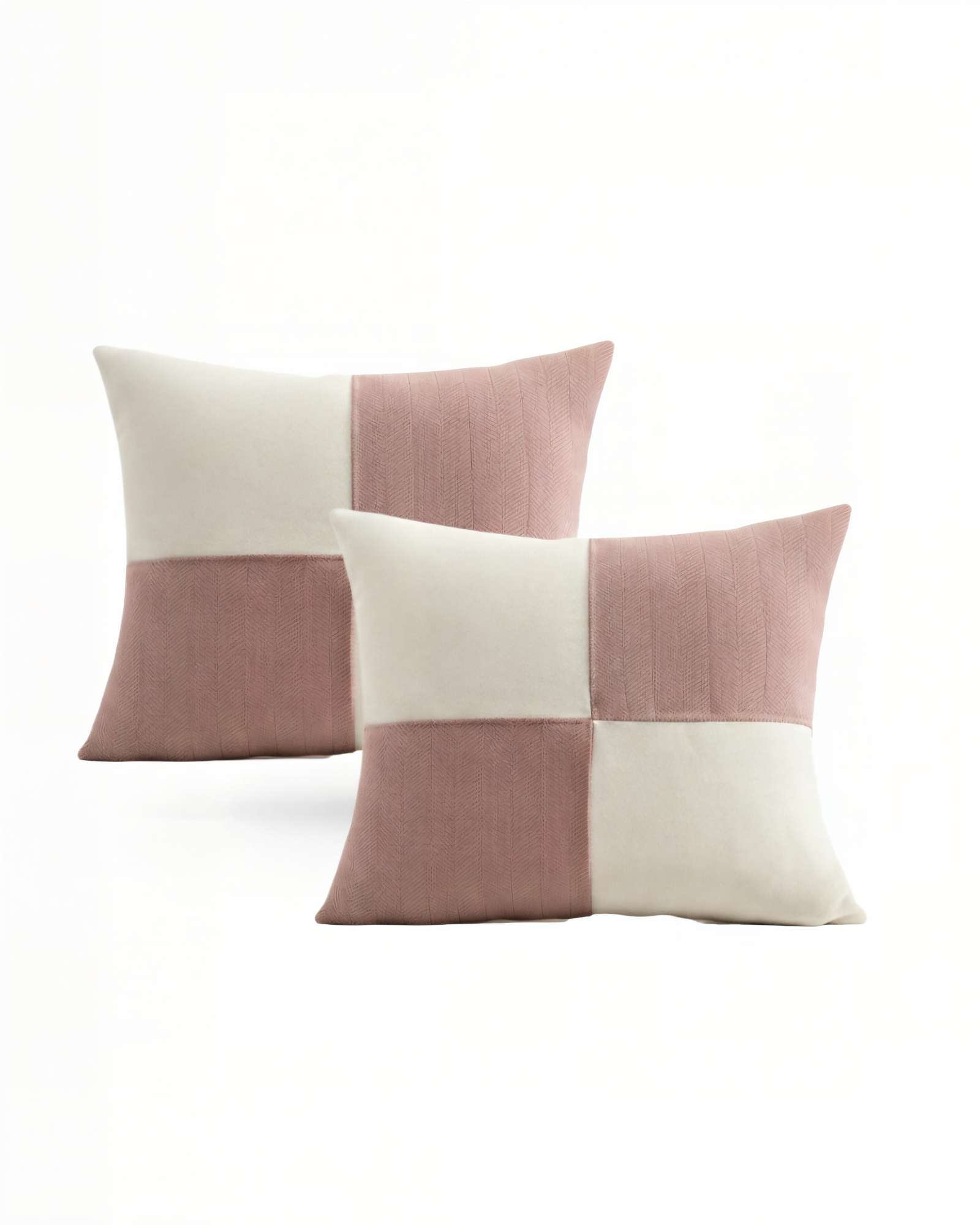 PACK DE 2 FUNDAS DE COJIN 45CMX45CM CHENILLE ROMBO COLOR ROSA - 1