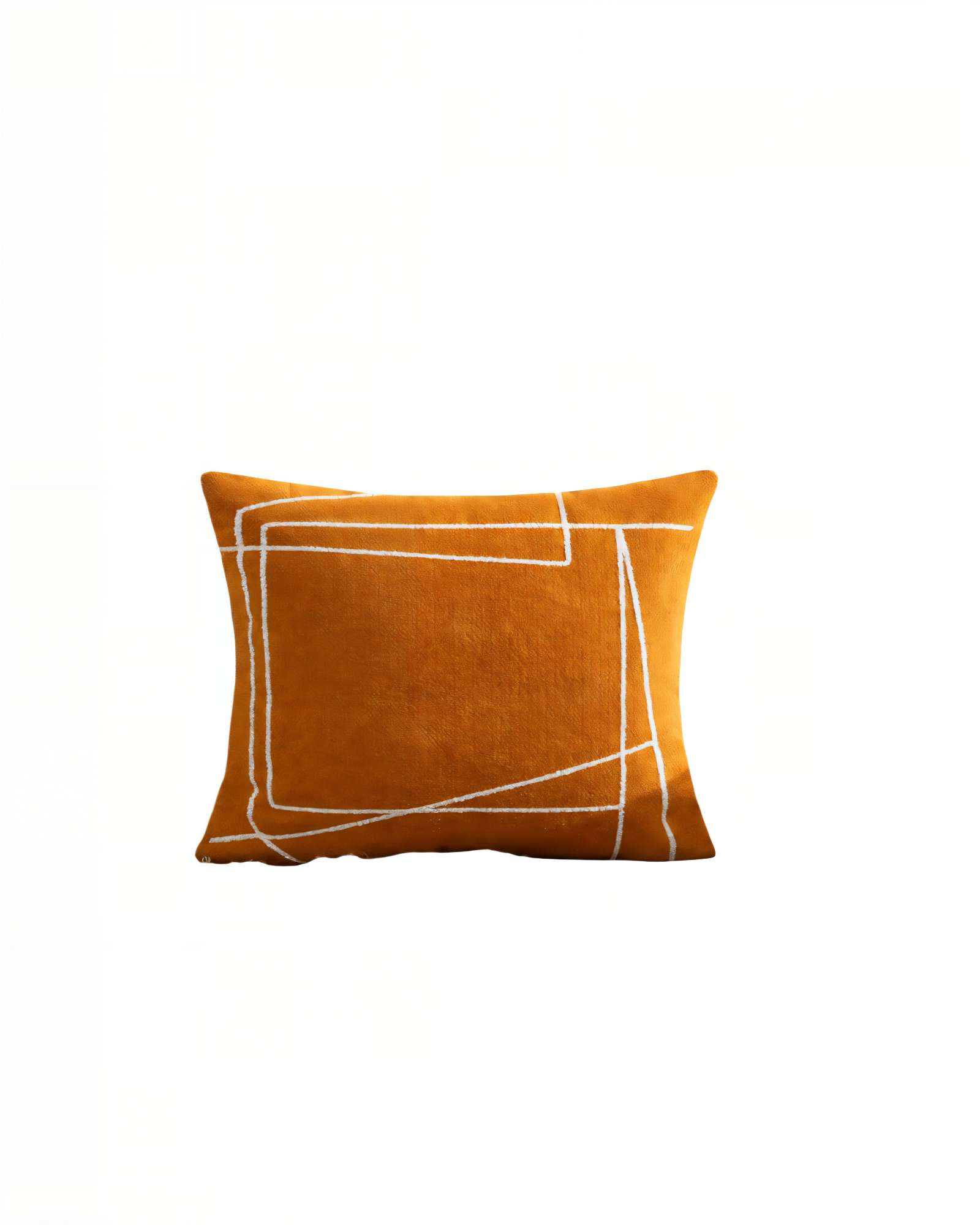 PACK DE 2 FUNDAS DE COJIN 45CMX45CM BORDADO DE LINEA COLOR MOSTAZA - 2