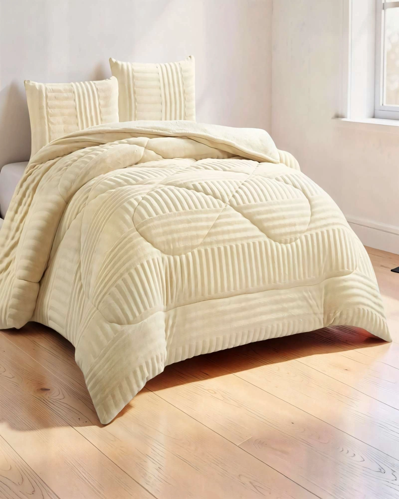 COBERTOR DE PELUDOS LECHE PLAZA Y MEDIA COLOR BEIGE - 4