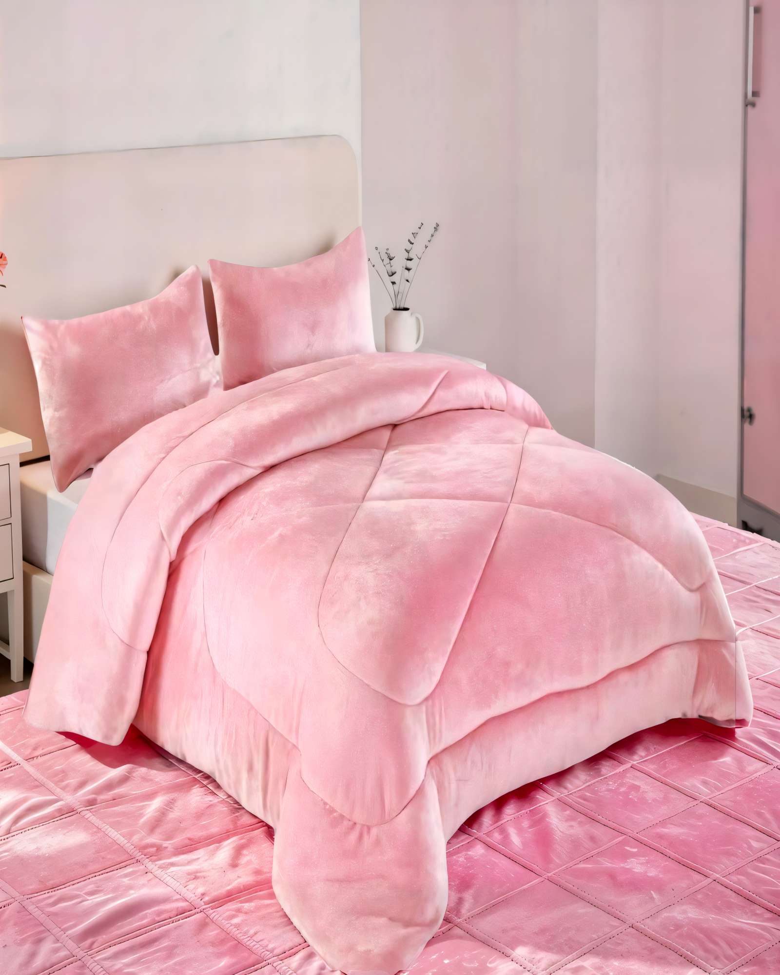 PLUMON CHIPORRO DE INVIERNO PREMIUM PLAZA Y MEDIA COLOR ROSADO - 3