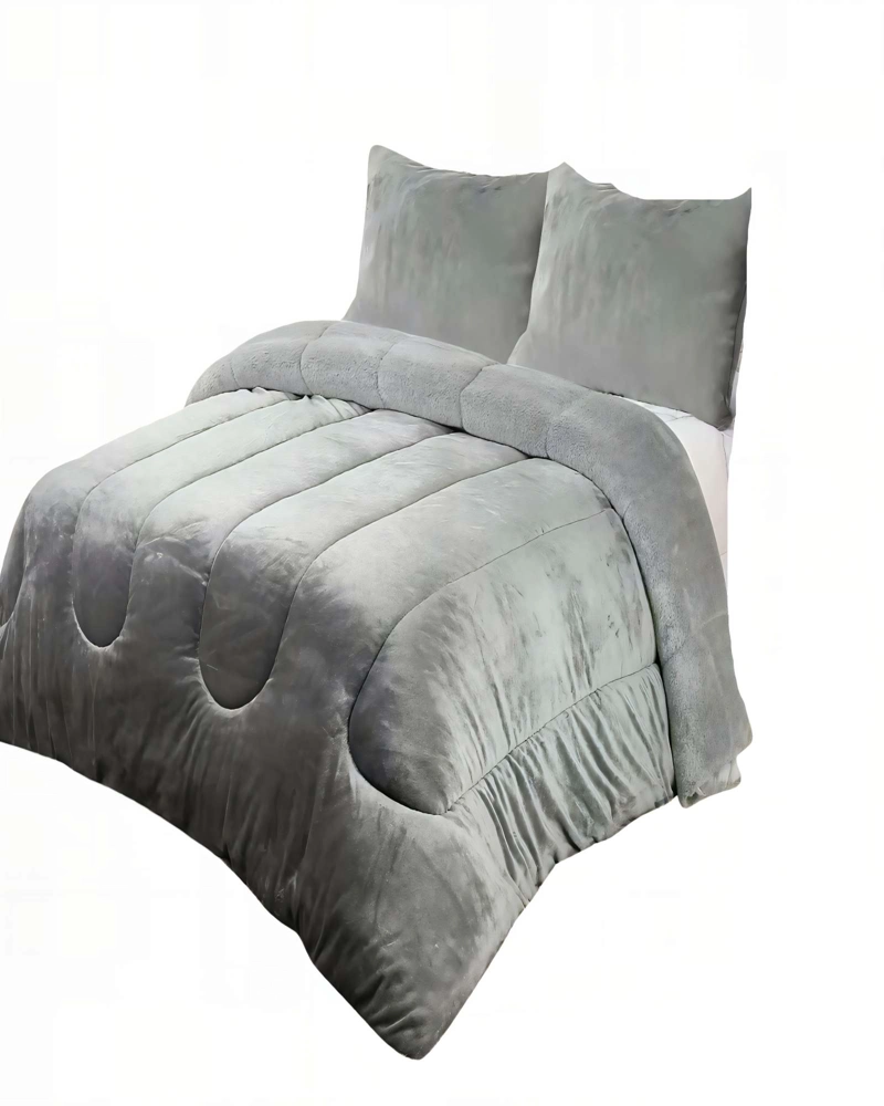 PLUMON CHIPORRO DE INVIERNO PREMIUM PLAZA Y MEDIA COLOR GRIS - 1