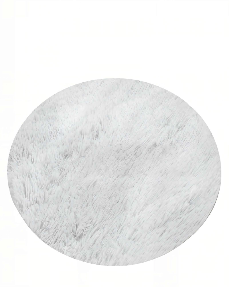 ALFOMBRA REDONDA 150CM X 150CM DECORATIVA COLOR BLANCO - 1