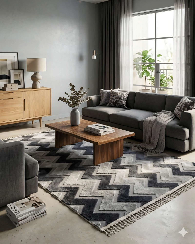ALFOMBRA JACQUARD 180 X 200  DECORATIVA BICOLOR 8 - 3