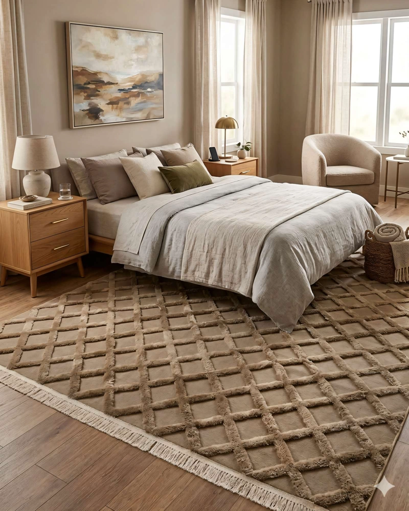 ALFOMBRA JACQUARD 200 X 240  DECORATIVA COLOR BEIGE 2 - 3
