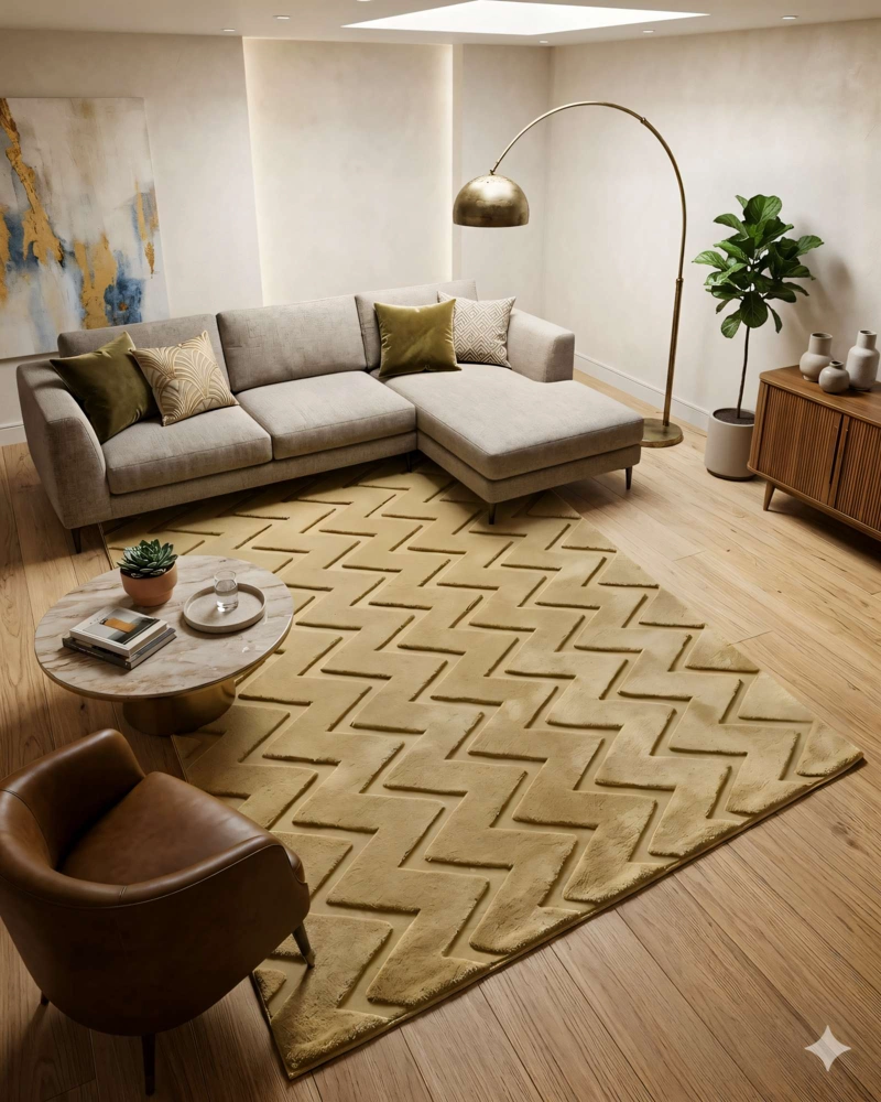 ALFOMBRA JACQUARD 200 X 240 DECORATIVA COLOR BEIGE - 4